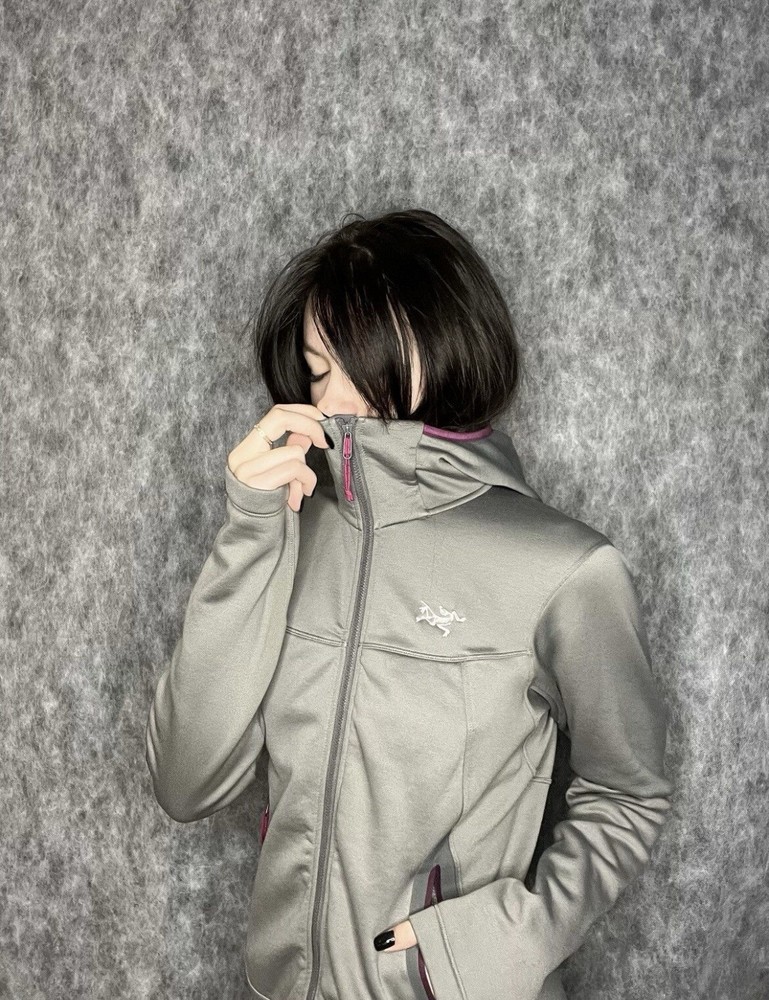 WMNS Arcteryx Vintage Gray Fleece Zip Hoodie Jacket