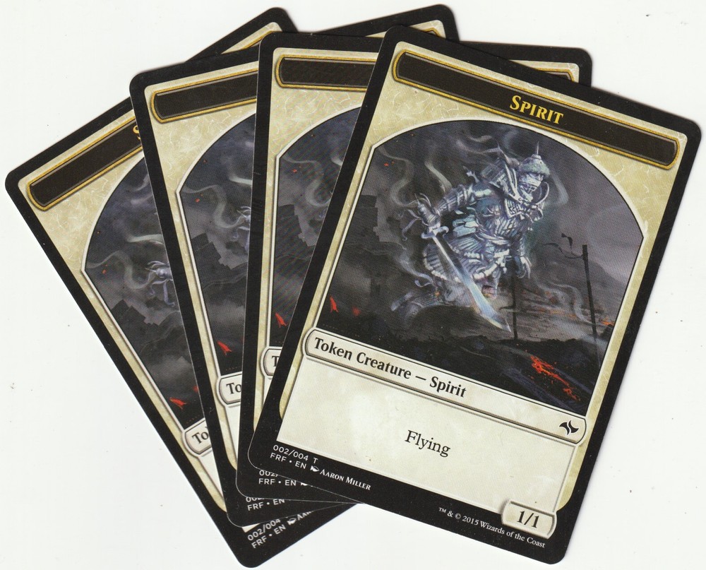 4x MTG Spirit Token White Creature Playset - Magic the Gathering