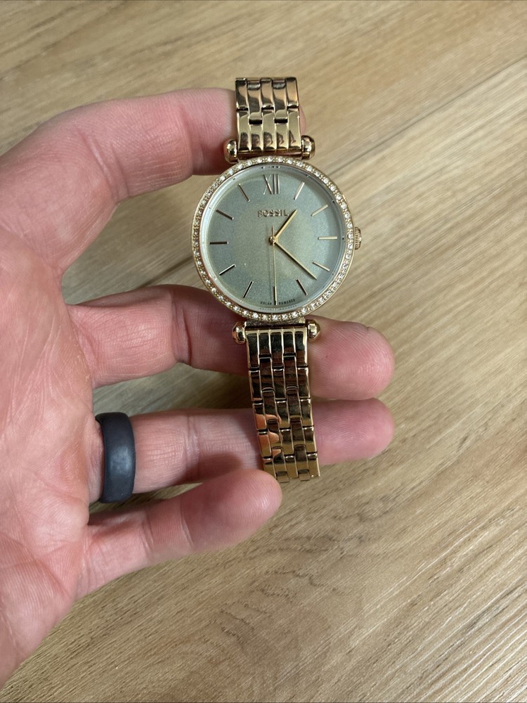 Fossil BQ3818 Tillie Solar-Powered Gold-Tone Stainless Steel Watch