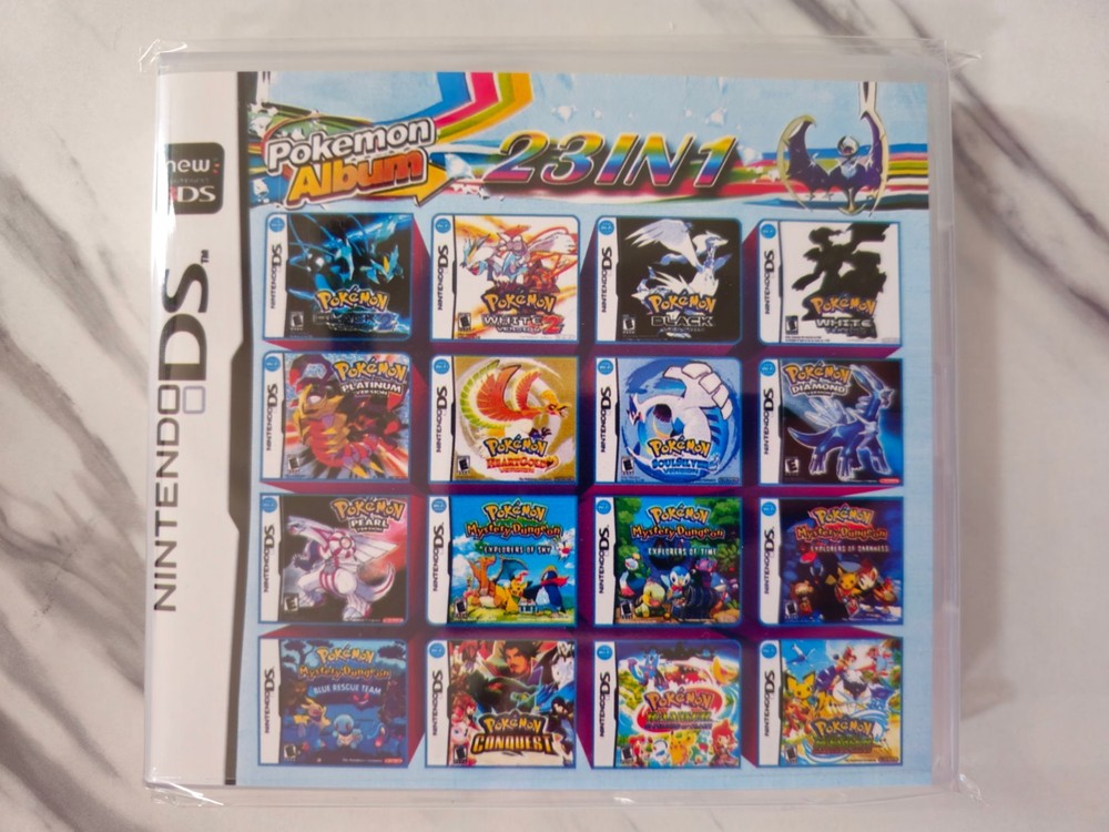 23 In 1 Pokemon Nintendo DS Cartridge Pokemon Gen 4&5, Mystery Dungeon, Conquest
