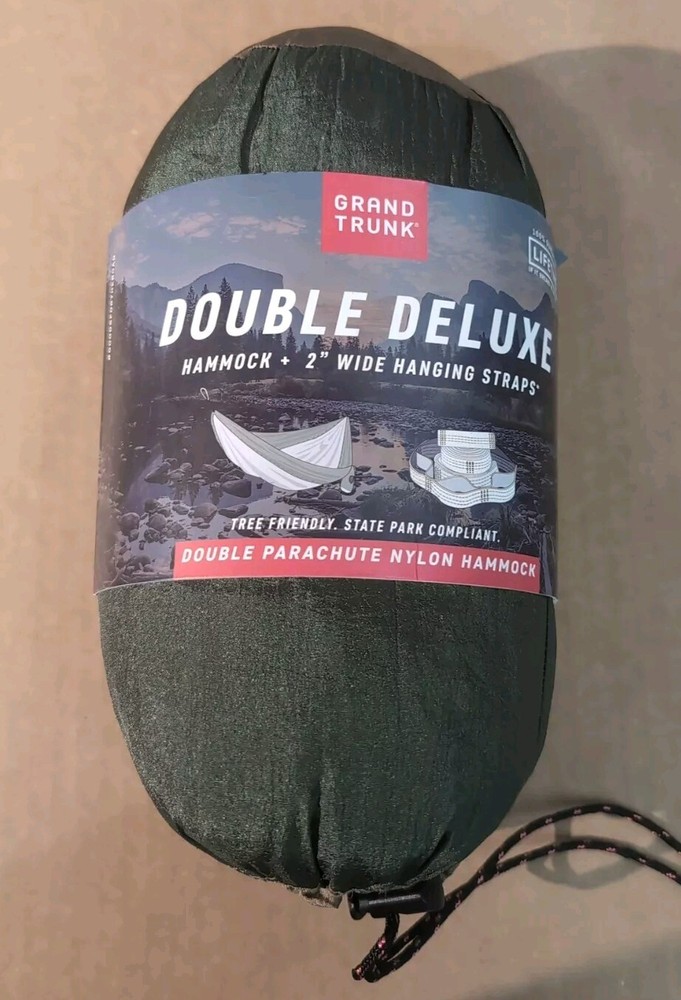 Grand Trunk Double Deluxe Hammock CAMPING Parachute Nylon — DLXH-01