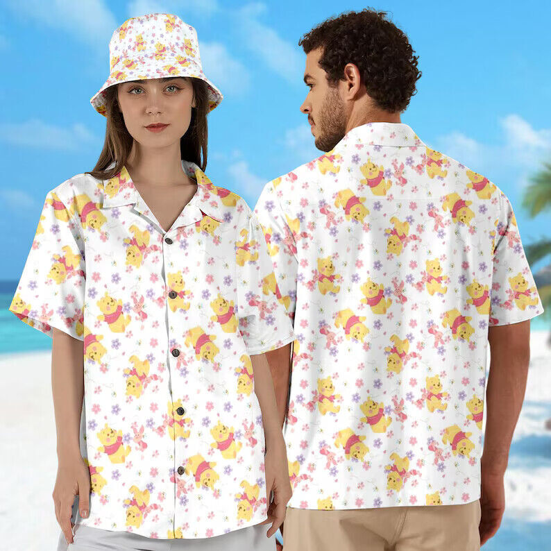 Pooh And Piglet 3D Hawaii Shirt MOTHER DAY GIFT ALL OVER PRINT BEST PRICE-image