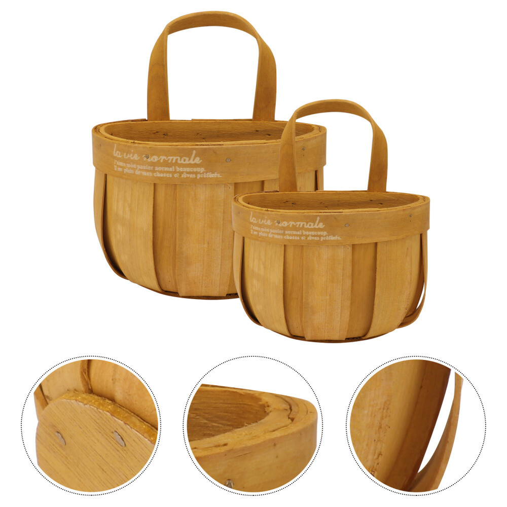 2 Pcs Wall Mount Storage Basket Baskets Hanging Flower Wedding