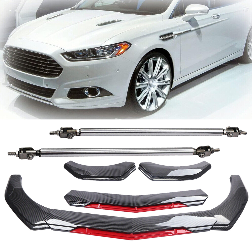 Ford Fusion 06-20 Carbon Fiber Front Bumper Lip Spoiler Splitter Strut Rod