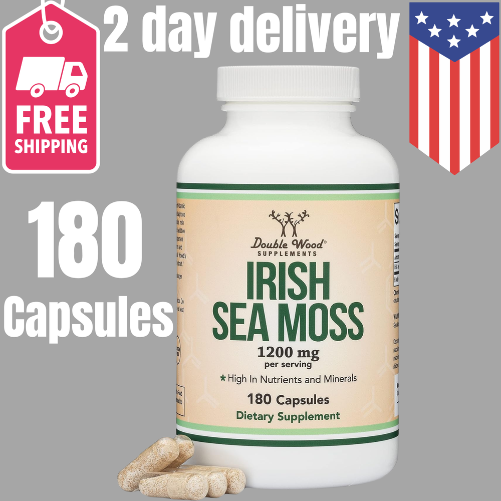 180Capsules Irish Sea Moss Nutrient Rich Superfood More Potent Than Sea Moss Gel
