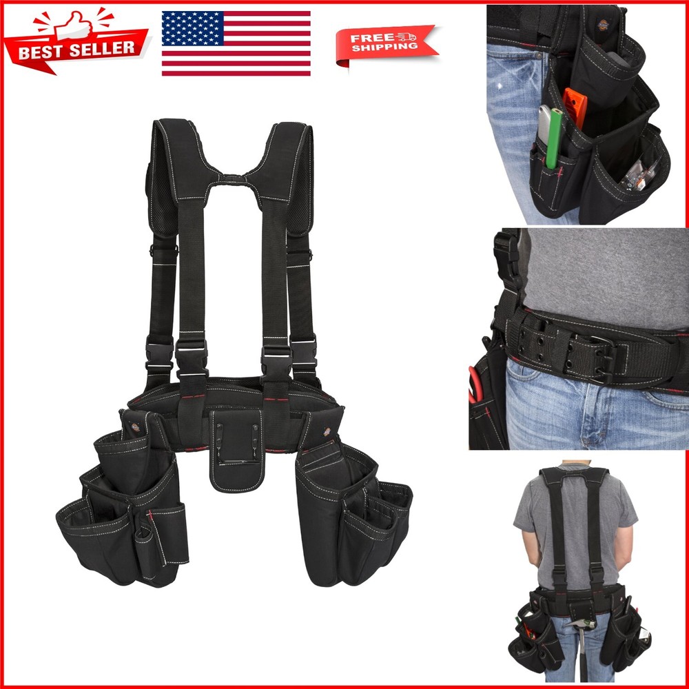 Heavy-Duty 15-Pocket Tool Belt with Adjustable Support for Professionals