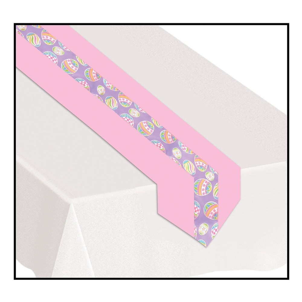 Colorful Easter Eggs Fabric Table Runner for Festive Spring Party Decor