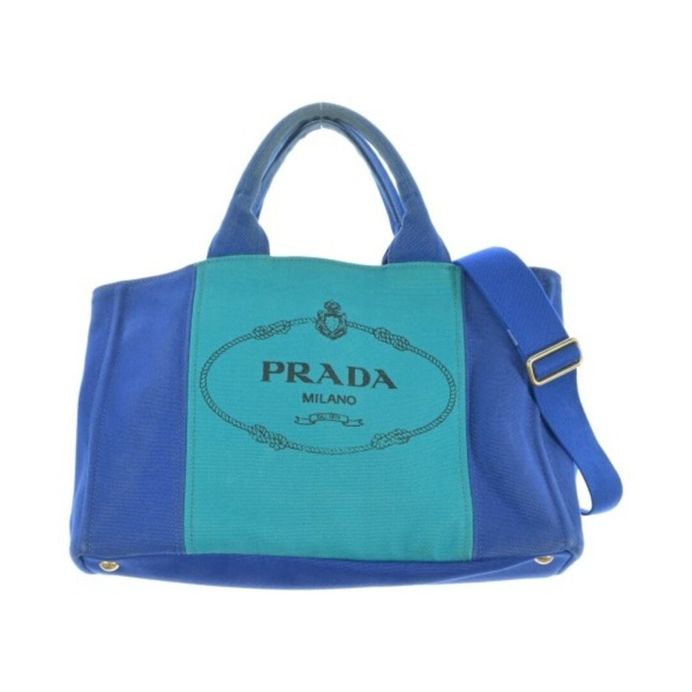 Vintage PRADA Blue Tote Bag Rare Pre-Owned Free Shipping