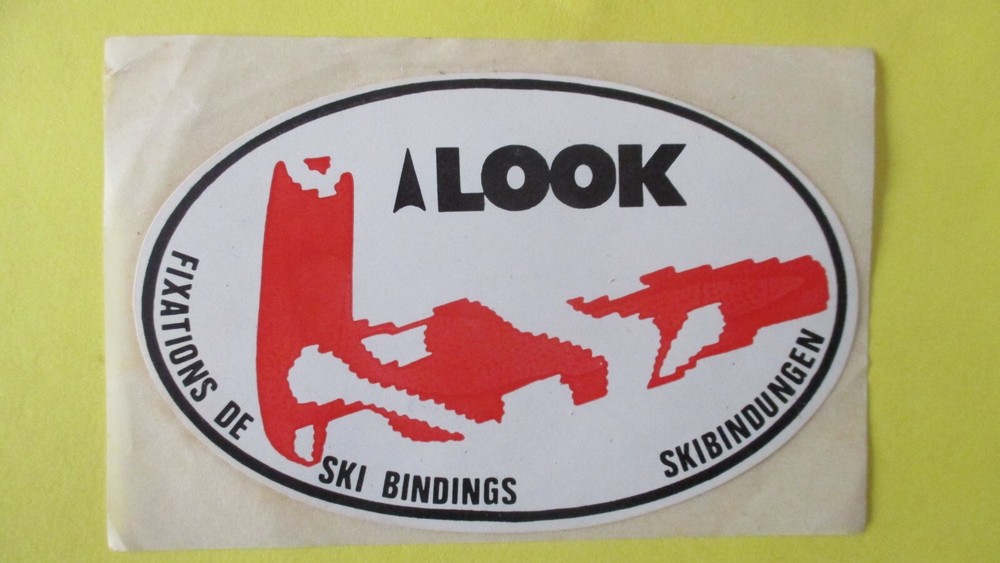Vintage LOOK ski bindings sticker 12 cm x 7.5 cm retro ski accessory