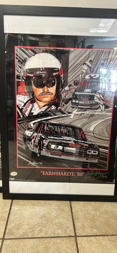 Sam Bass nascar  Auto /  Signed Print By Bass “88” Dale Earnhardt” NASCAR F1