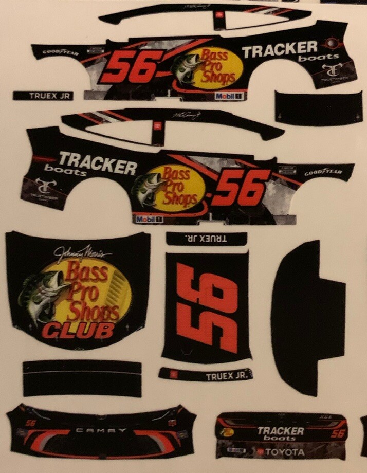 2025 Martin Truex Jr #56 Bass Pro 1/64 NASCAR Peel & Stick Decals