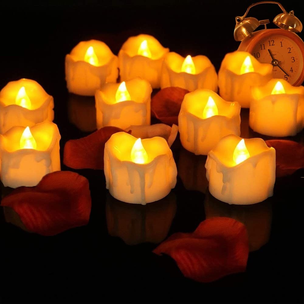 Sumaote LED Timer Candles, 12pcs Battery Operated Flickering Flameless Tea Li...