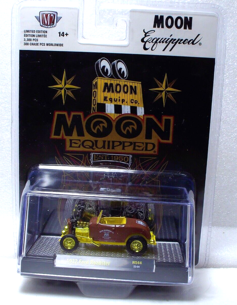 M2 Machines Gold Chase 1 of 300 Moon Equipped 1932 Ford Roadster 1:64 Diecast