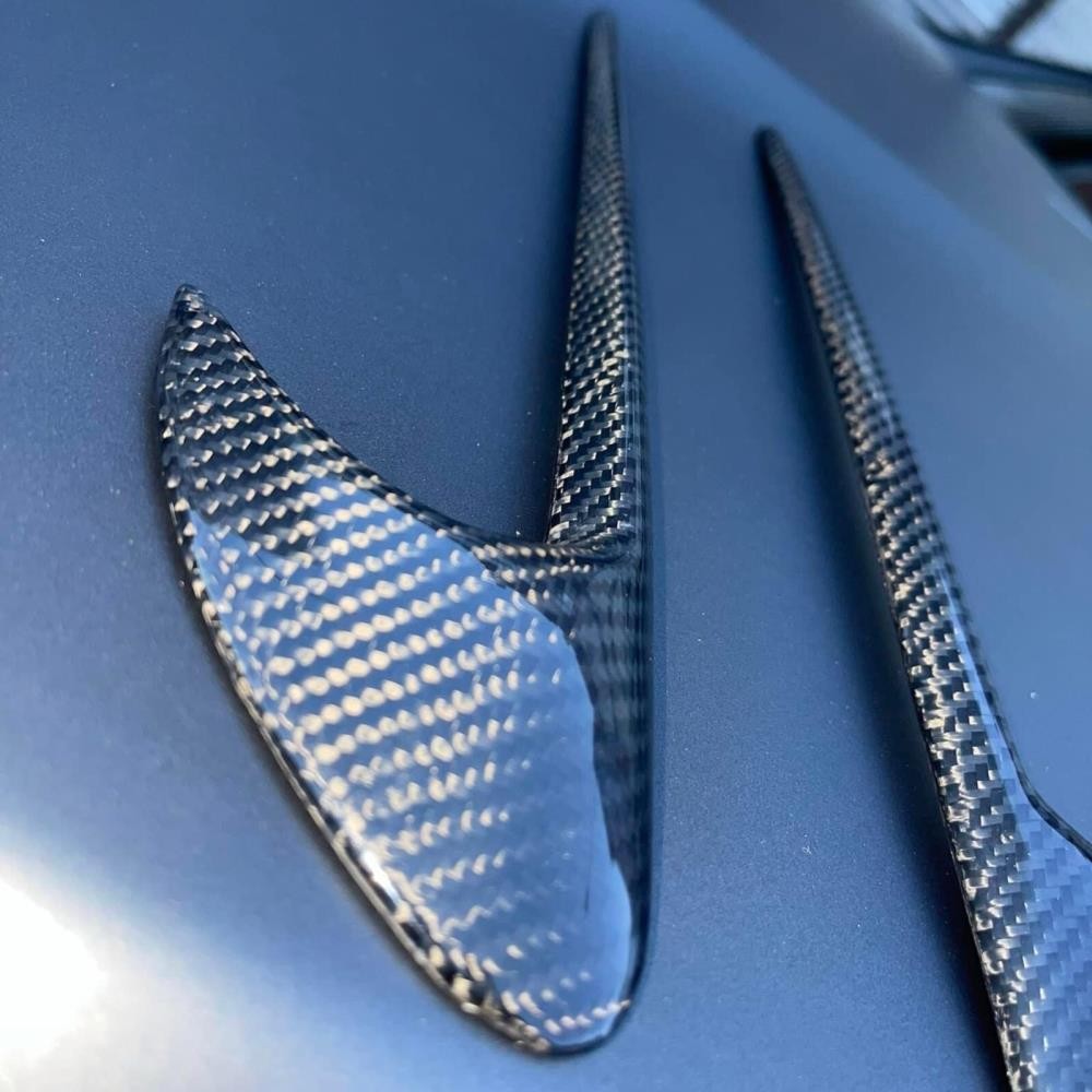 2XCarbon Fiber Side Fender Canards Hooks for Mercedes W205 C43 C63 C63s AMG 15+;