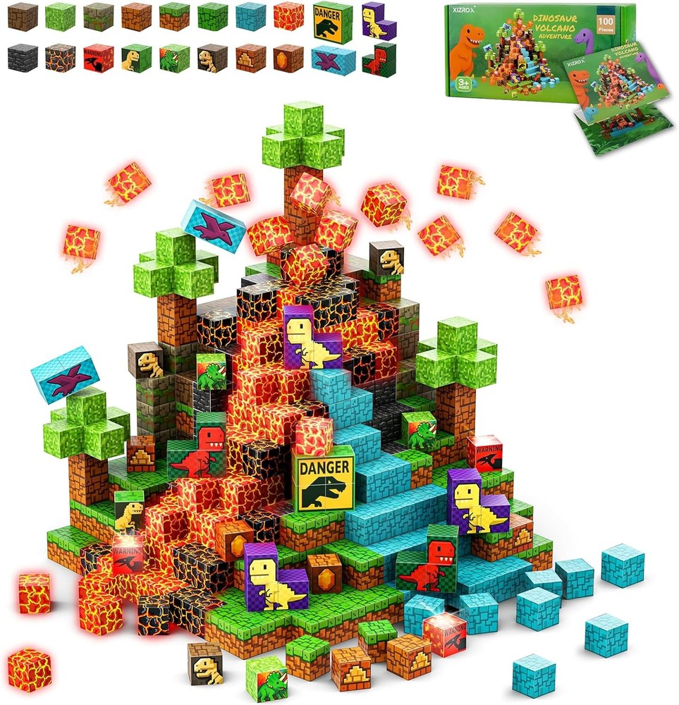 100 PCS Magnetic Blocks for Kids Ages 3 4 5 6 7 8 9 10, STEM Sensory Building To