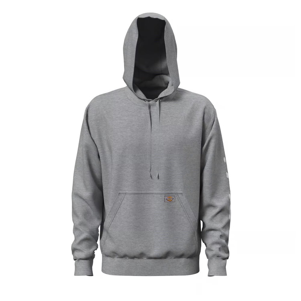 Dickies Mens Long Sleeve Fleece Hoodie Sweatshirt Water Repellent Medium - Gray