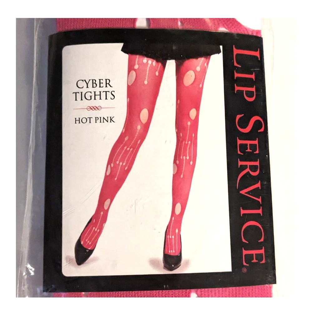 Lip Service Cybercore Tights, Cyber Pink, 80s Rave Hose, Hosiery