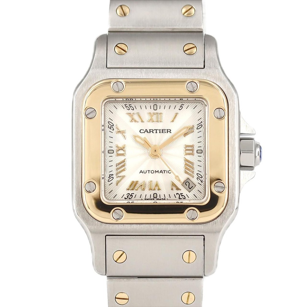 Authentic Cartier Santos Galbee SM Gold Steel W20045C4 Automatic Watch