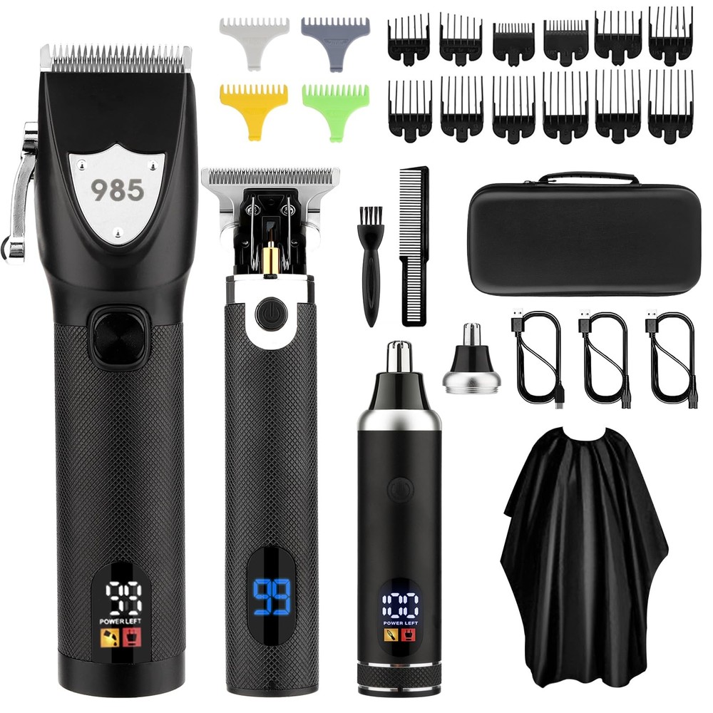 Professional Men's Electric Hair Clipper Set for Beard Nose & Hair Trimming