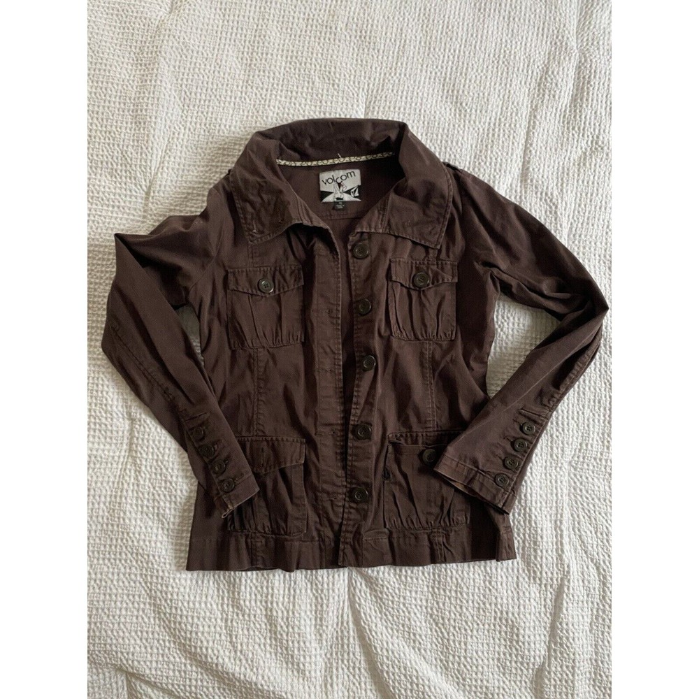 Vintage Y2K Volcom Moto Jacket Women’s Medium Brown