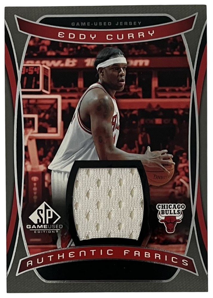 2004 SP Game Used Eddy Curry Authentic Fabric Chicago Bulls Jersey Card