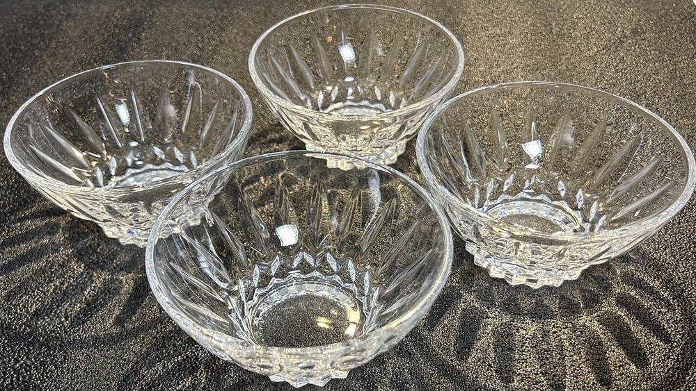 Cristal DArques Villandry Cut Crystal Glass Serving Bowl Set with 4 Dessert Bowls