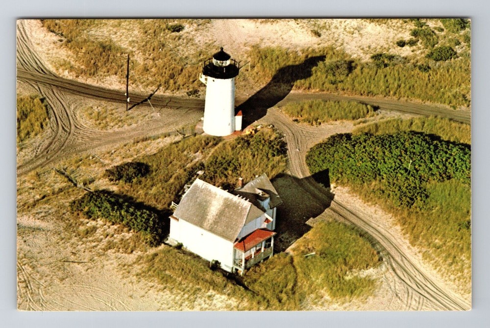 Cape Cod MA-Massachusetts, Race Point Lighthouse, Vintage Postcard