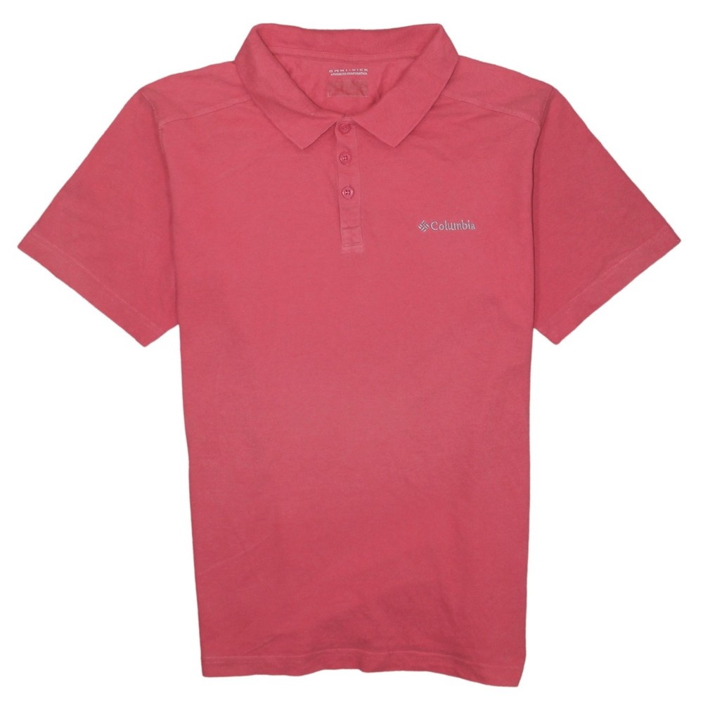 Columbia Mens Polo Shirt Coral Red Short Sleeve PFG Omni Shade Hiking Golf M