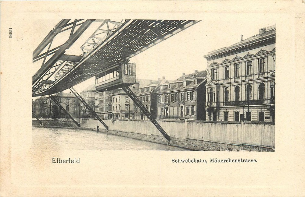 c1905 Elderfeld Germany Wuppertal elevated railway undivided Postcard 25-6304