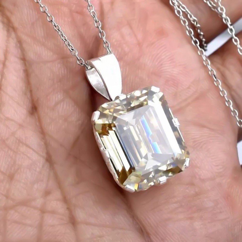 9.50 Ct Certified Champagne Diamond Pendant 925 Silver Wedding Gift for Her
