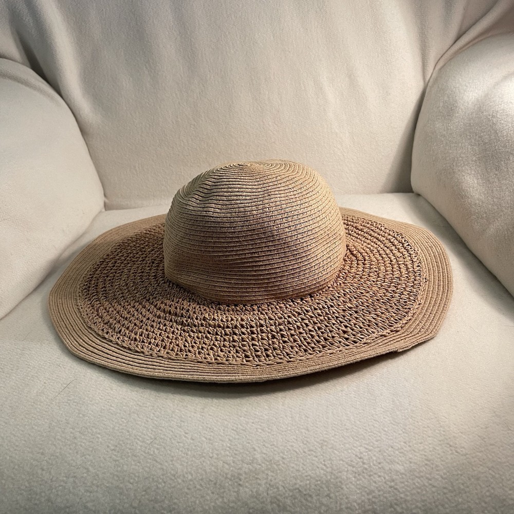 J Crew Women's Packable Floppy Wide Brim Sun Hat in Light Toast  