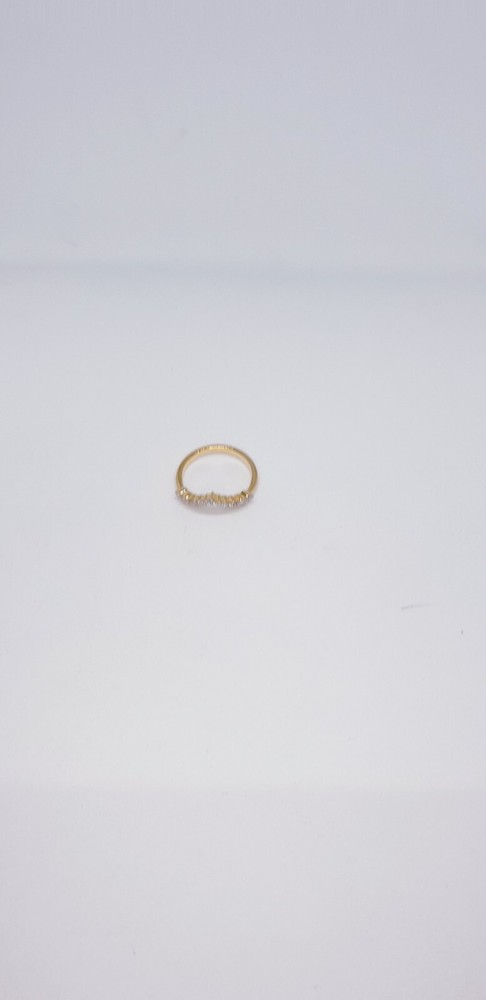 14k Gold Natural Diamond Chevron Tiara Wedding Band V-Shape Ring