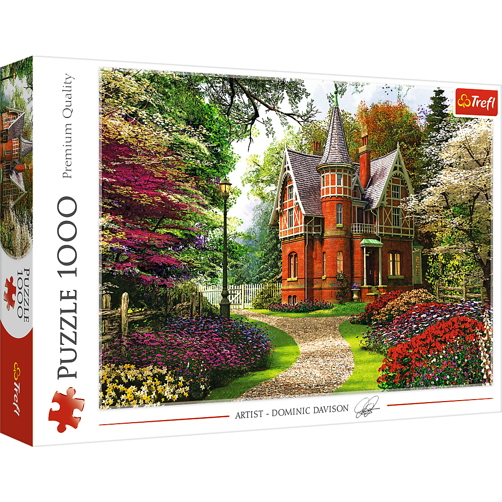 1000 Piece Jigsaw Puzzle Olde Victorian Thatched Woodland Cottage