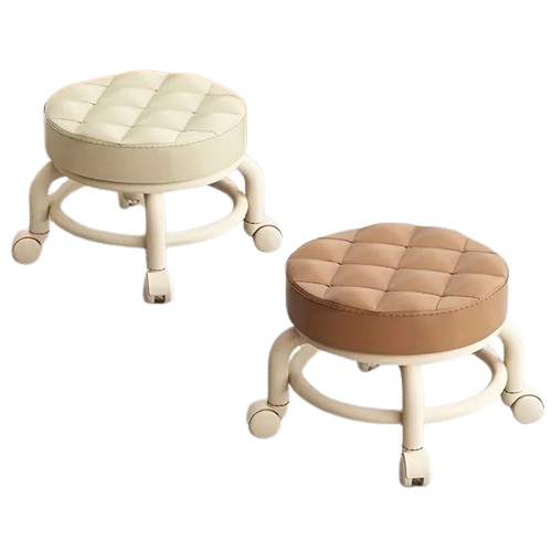 NNETM Step Up Your Decor Game with a Trendy Round Rolling Stool