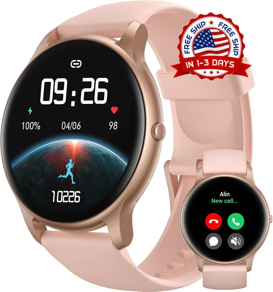 Reloj Inteligente Bluetooth De Mujer Para iPhone Y Samsung Android Rosa Nuevo