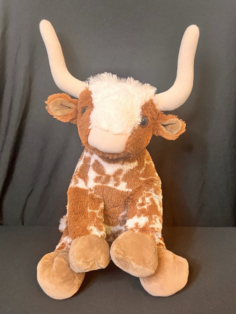 Build A Bear Longhorn Bull Steer Cow Spotted Plush Stuffed Animal Toy 15”