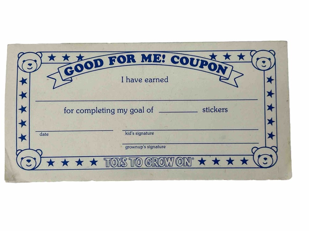 Good For Me Coupon Book Kids Children Earned Reward Prize Sticker Goal VTG-image
