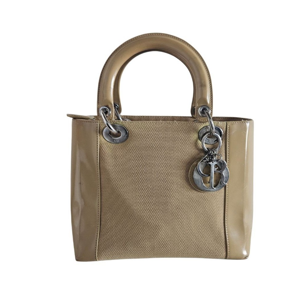 Christian Dior Canvas & Patent Leather Lady Dior Vintage 1999 John Galliano