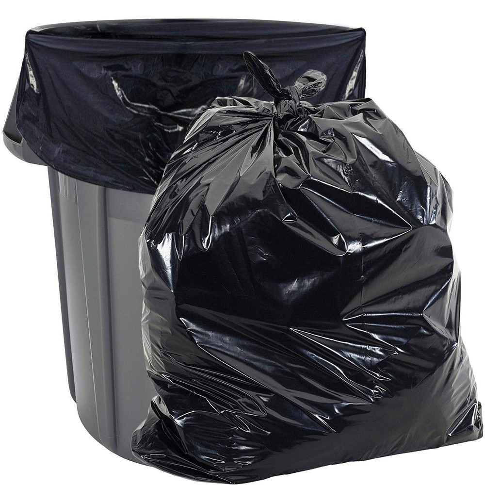 45 Gallon 2 MIL Black Heavy Duty Garbage Bags - 40