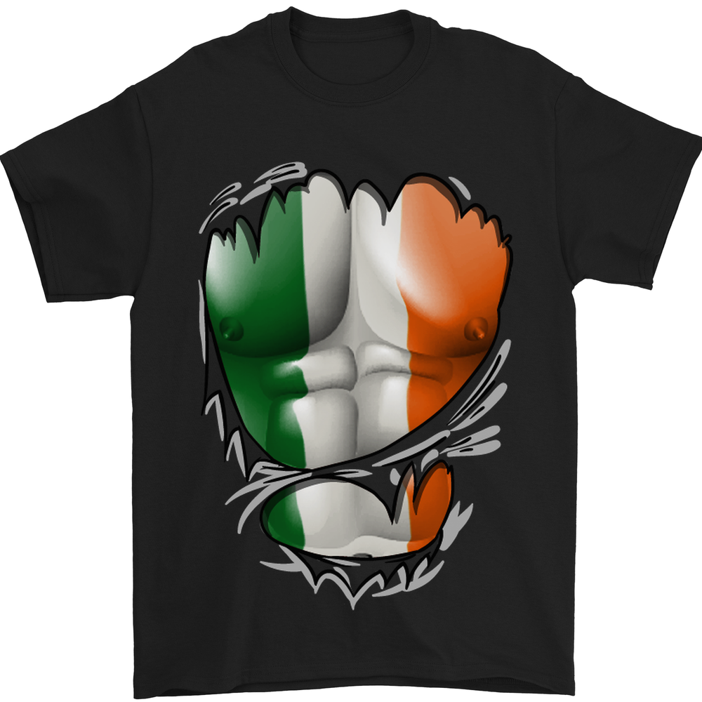 Gym Irish Tricolour Flag Muscles Ireland Mens T-Shirt 100% Cotton