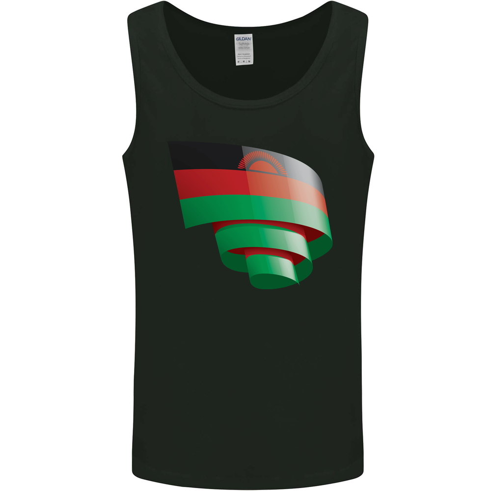 Curled Malawi Flag Malawian Day Football Mens Vest Tank Top