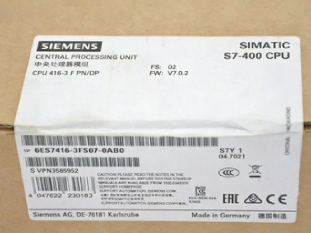 1PC Siemens 6ES7416-3FS07-0AB0 6ES7 416-3FS07-0AB0 New In Box Expedited Shipping