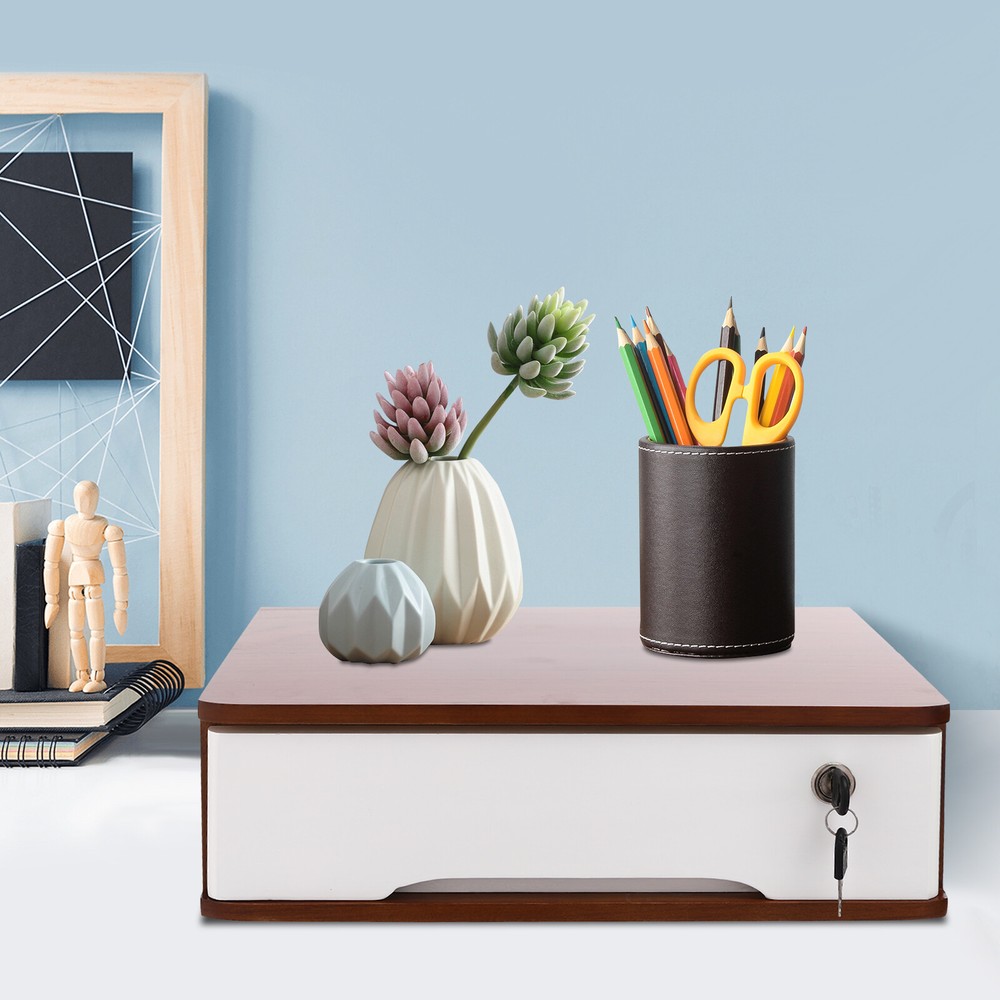 Wooden Vintage Desktop Storage Cabinet Box Wood Tabletop Drawer Organizer Holder