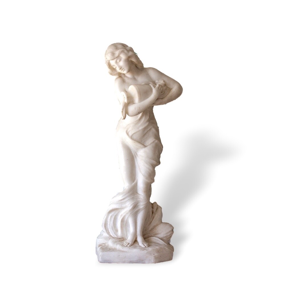 Antique Italian Carrara Marble Carved Nymph Figure