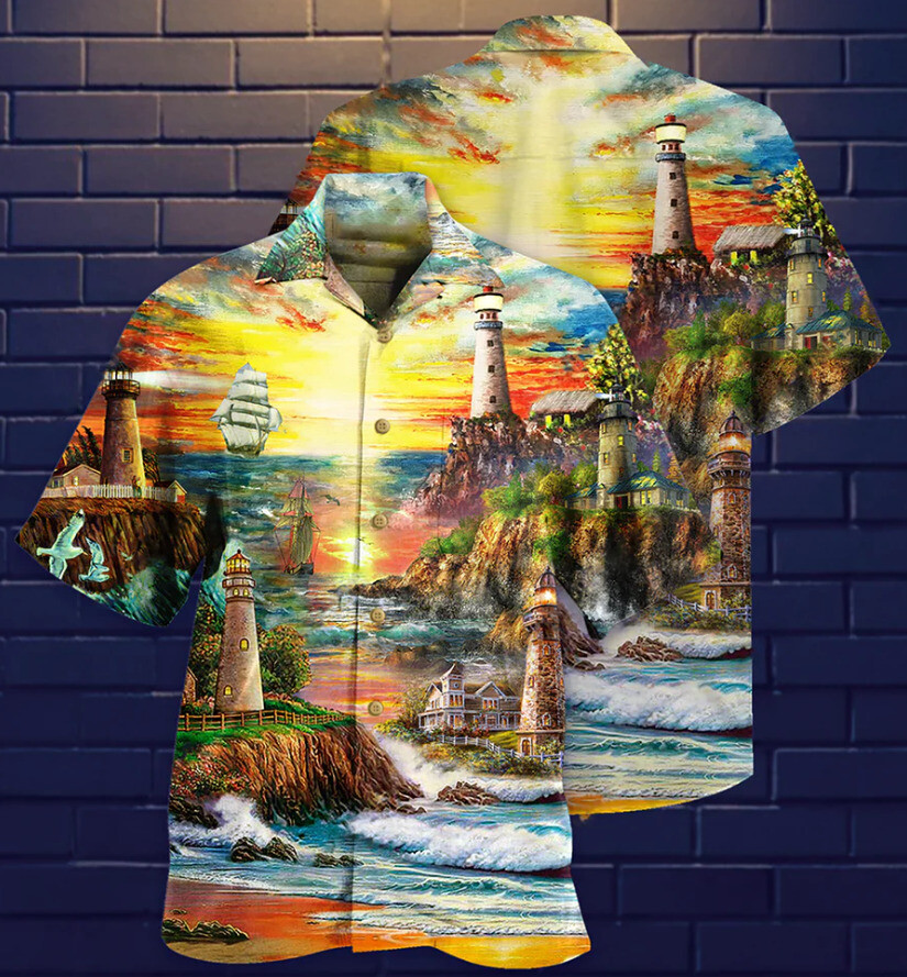 Lighthouse Love Ocean 3D HAWAII SHIRT US SIZE ALL OVER PRINT FATHER DAY GIFT