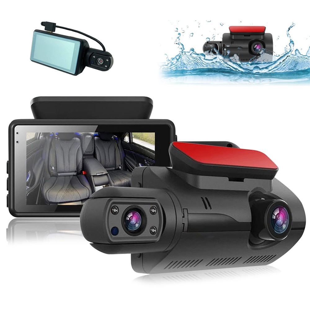 Dual 1080P Dash Cam with Front and Inside IR Night Vision for Cars