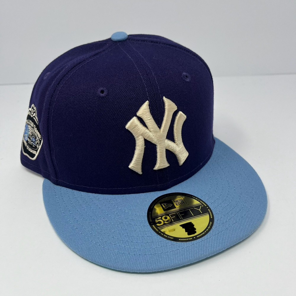 Gorra New Era 59FIFTY MLB New York Yankees ajustada para hombre talla 7 púrpura azul