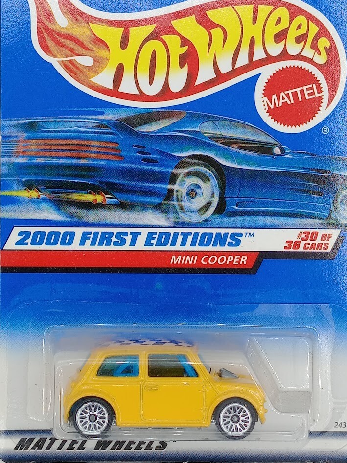 Hot Wheels 2000 FIRST EDITIONS MINI COOPER #090 NIP 30/36 YELLOW Wired Lace Rims