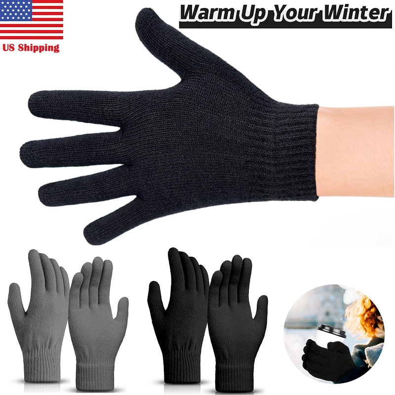 2Pairs Winter Magic Finger Gloves Knitted Warm Stretchy Unisex Glove Gift USA