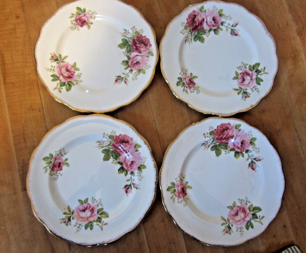 Set of 4 Vintage American Beauty Royal Albert Bone China 8